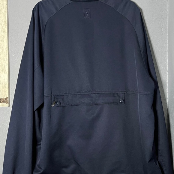PGA Tour Golf Windbreaker Jacket Mens XL Full Zip Mesh Navy Water Resistant - Picture 5 of 7